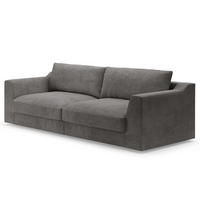 BIG-SOFA - Grau, Kunststoff/Textil (274/90/112cm) - home24