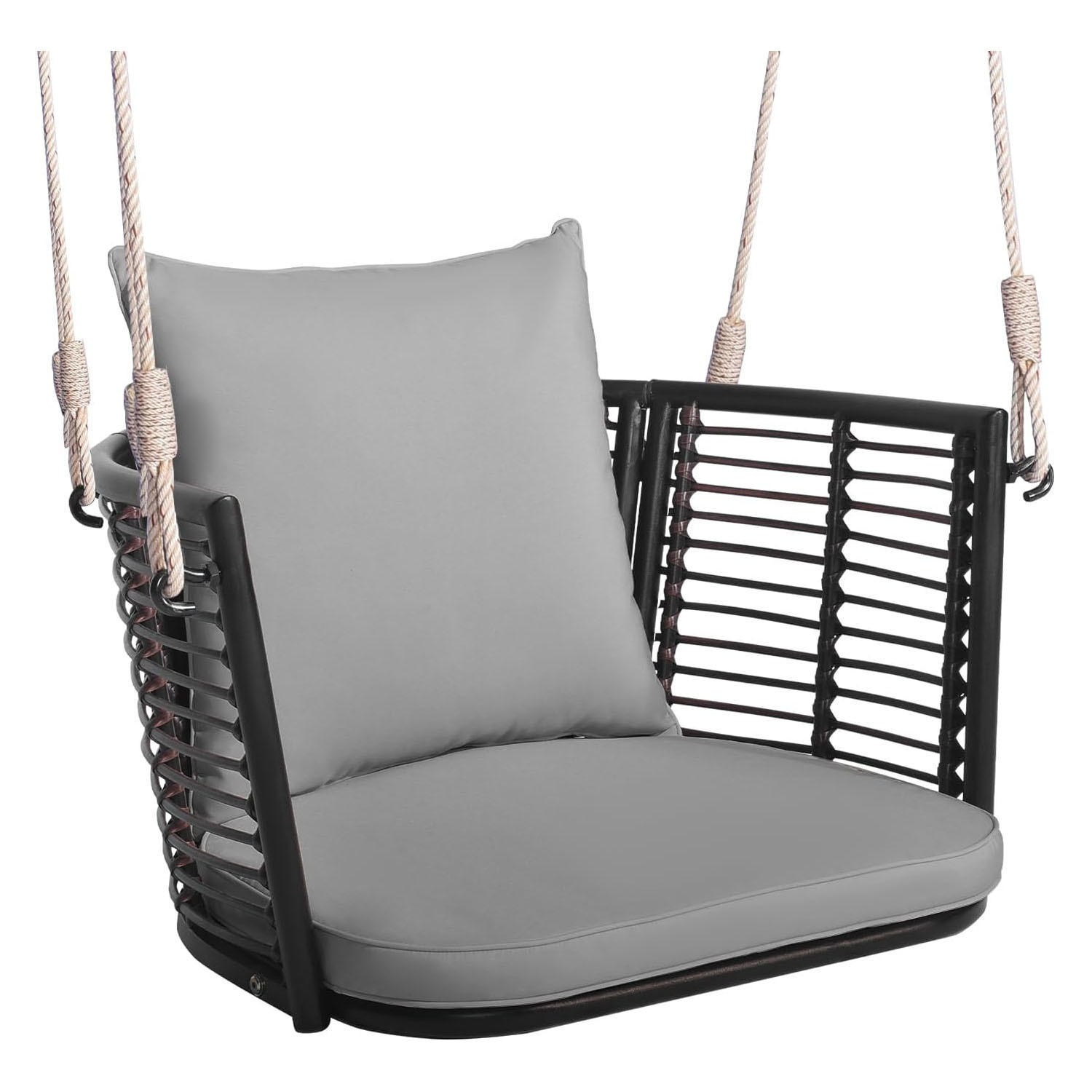 HÄNGESESSEL Grau - Grau, Metall (77/38/62cm) - COSTWAY