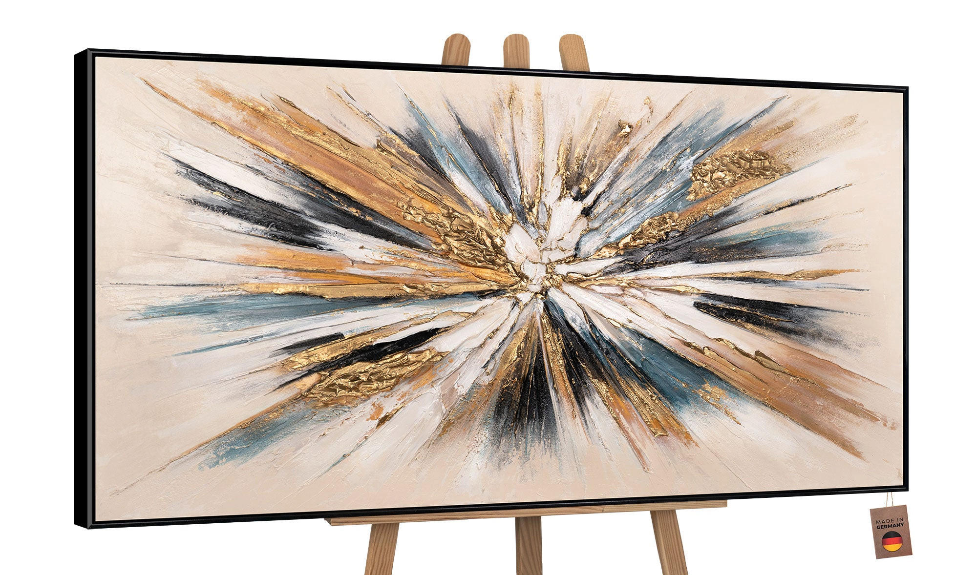GEMÄLDE Impuls Schattenfugenrahmen Schwarz 100x50 cm - Schwarz, Holz (100/50cm) - YS-art gallery
