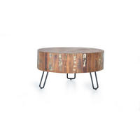 COUCHTISCH aus recyceltem Holz - Chromfarben, Holz (70/70/38cm) - Giner y Colomer