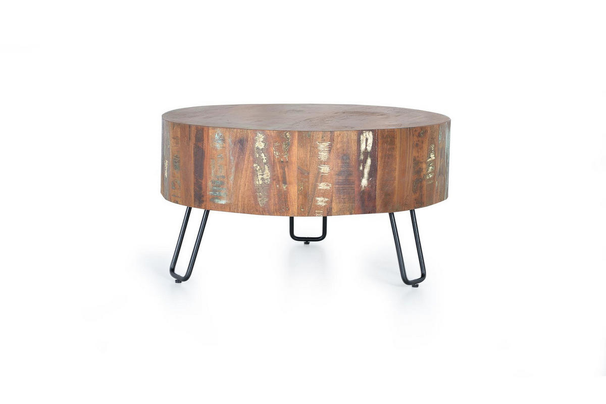 COUCHTISCH aus recyceltem Holz - Chromfarben, Holz (70/70/38cm) - Giner y Colomer