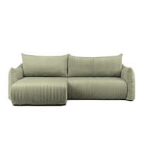 ECKSOFA Mailand Mit Schlaffunktion - Olivgrün, Holzwerkstoff/Textil (154/260cm) - Fun Möbel