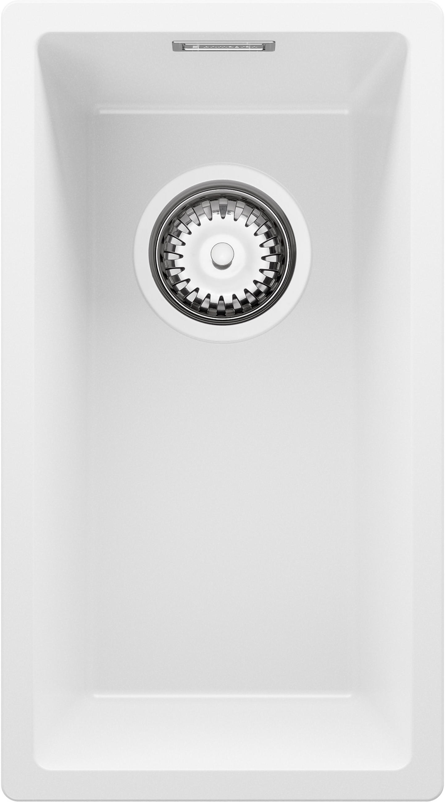 SPÜLBECKEN London Slim, 2-er set Weiß 26/47 cm 1 Becken + Ablauf-Set ab 30er Unterschrank - Chromfarben/Weiß, Kunststoff (26/20/47cm) - Primagran