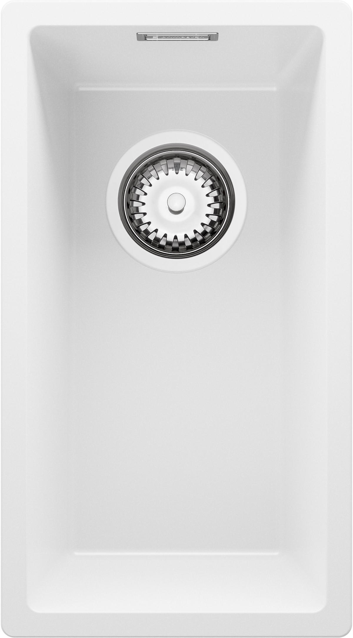 SPÜLBECKEN London Slim, 2-er set Weiß 26/47 cm 1 Becken + Ablauf-Set ab 30er Unterschrank - Chromfarben/Weiß, Kunststoff (26/20/47cm) - Primagran