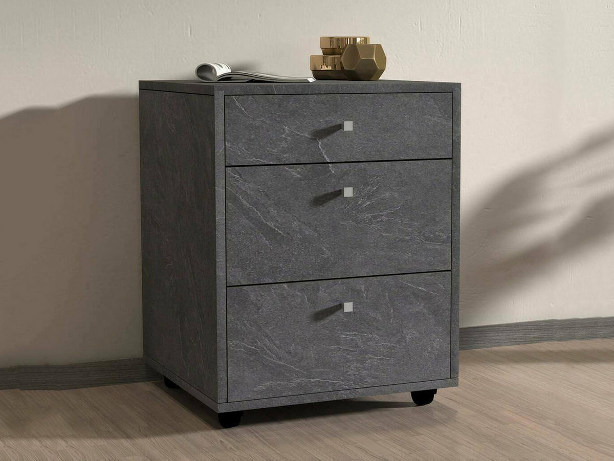 KOMMODE Schiefer 45/47/61 cm - Grau, Holzwerkstoff (47/61/45cm) - DMORA