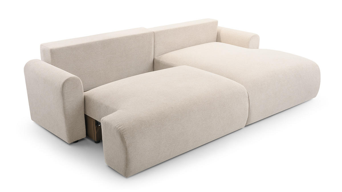 ECKSOFA mit Schlaffunktion Brauel, Creme - Creme, Textil (150/260cm) - Meblito