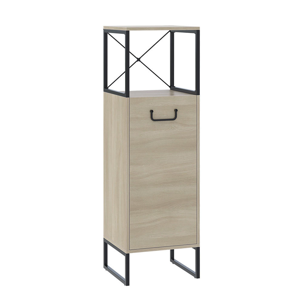 MIDISCHRANK Vionna Eiche/Schwarz 36 x 116.5 cm - Eichefarben/Schwarz, Holzwerkstoff (36/116.5/33cm) - Vicco