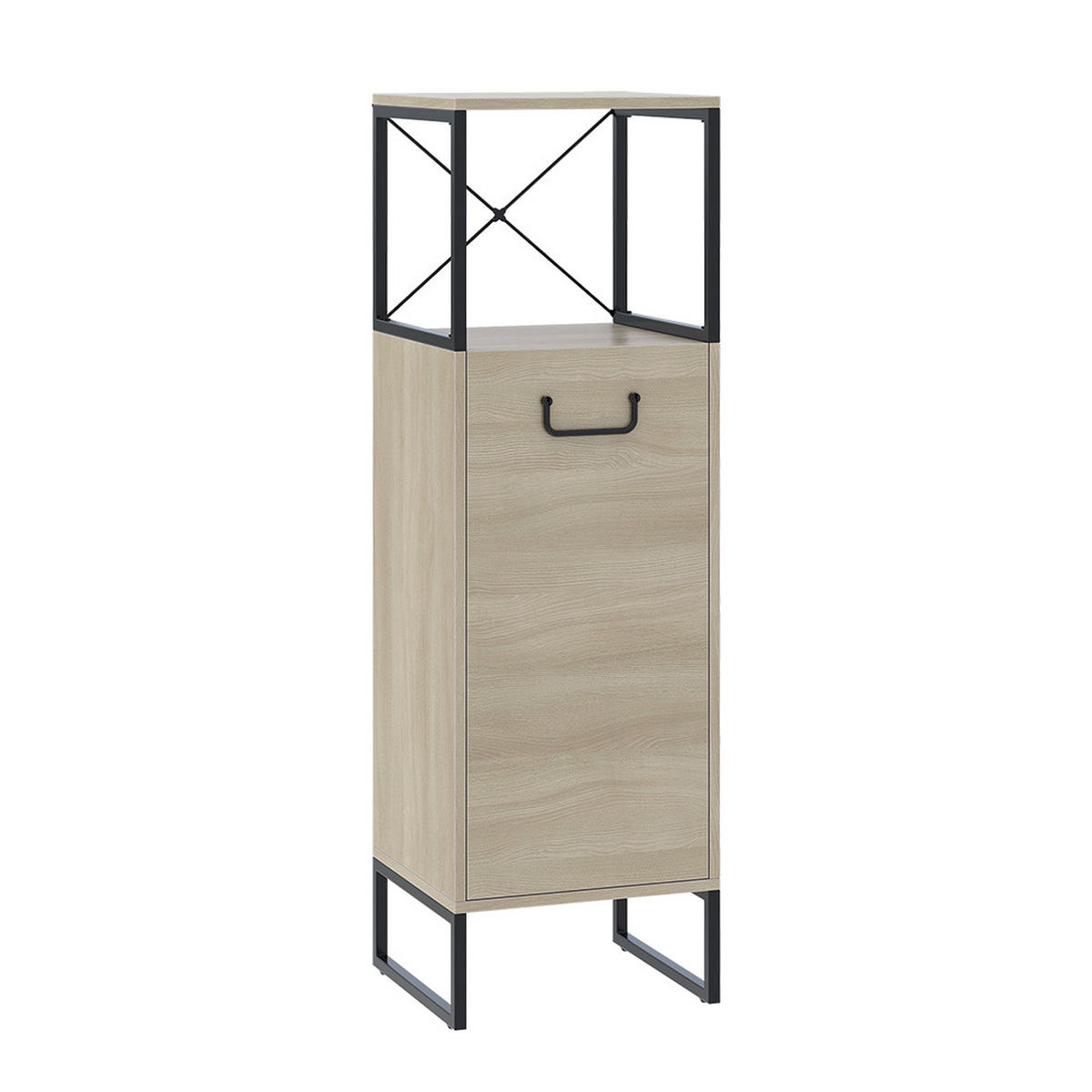 MIDISCHRANK Vionna Eiche/Schwarz 36 x 116.5 cm - Eichefarben/Schwarz, Holzwerkstoff (36/116.5/33cm) - Vicco