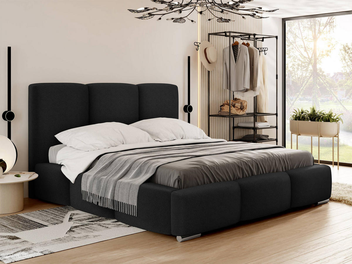 POLSTERBETT Olweria - Chromfarben/Anthrazit, Holz/Textil (180/200cm) - MIRJAN24