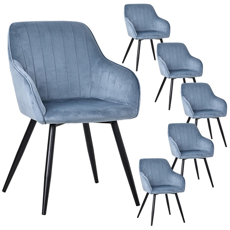 Homavo Armlehnstuhl-Set Dunkelblau 48x81x63 cm