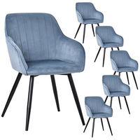 ARMLEHNSTUHL-SET 6 Stück in Samt(YZ5) - Dunkelblau, Textil (48/81/63cm) - HOMAVO