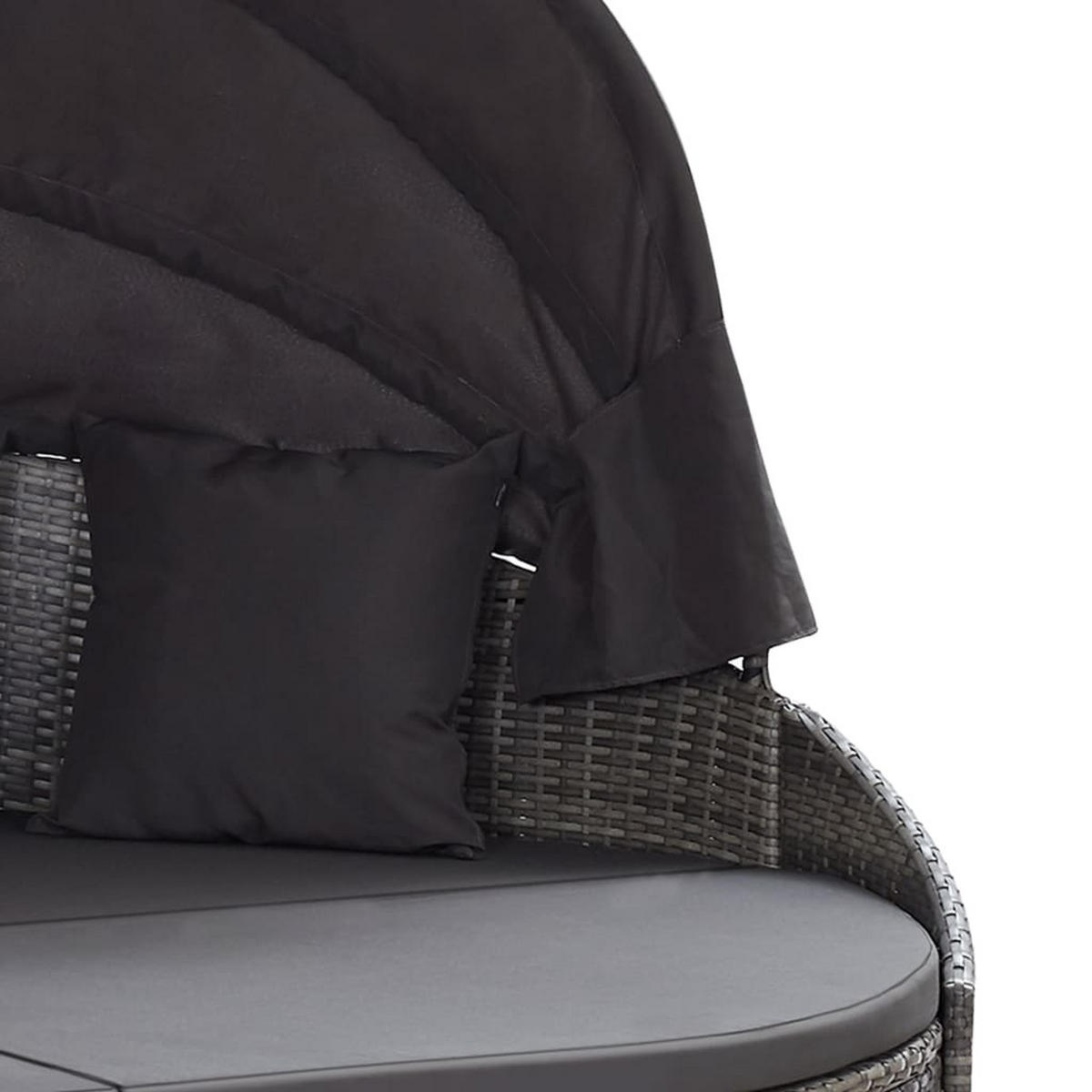 OUTDOOR-LOUNGEBETT Mit Dach Grau - Grau, Kunststoff (145/141/230cm) - vidaXL
