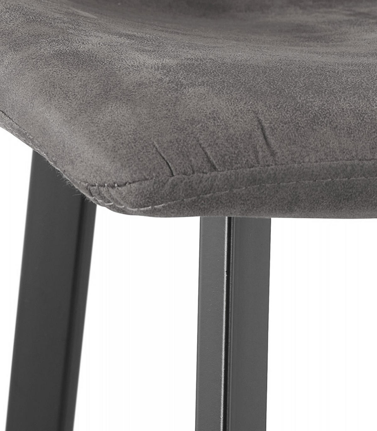 BARHOCKER Mikrofaser Sitz mit Metallgestell, Anthrazit 43x50,5x100 cm - Anthrazit/Schwarz, Textil/Metall (43/100/51cm) - KADIMA DESIGN