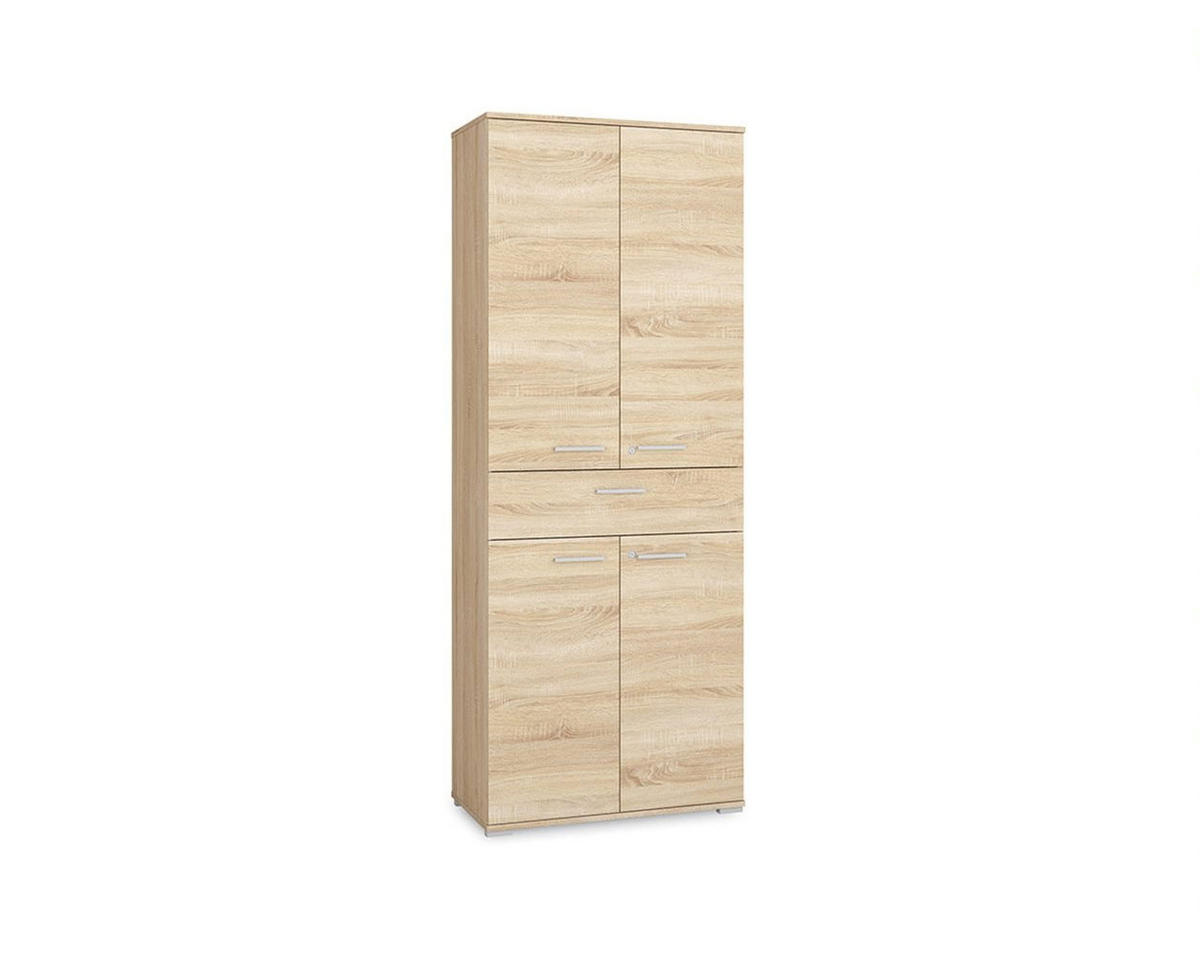 AKTENSCHRANK Optimal Sonoma Eiche hell 79 / 41 / 204cm - Braun/Sonoma Eiche, Holz/Holzwerkstoff (79/204/41cm) - Feldmann-Wohnen