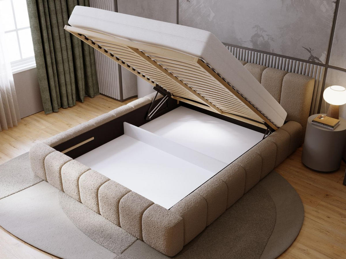 POLSTERBETT Orio 160x200 Braun - Braun, Textil (160/200cm) - Graingold