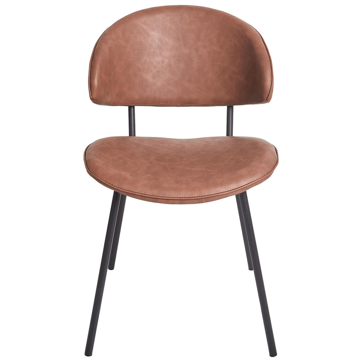JÍDELNÍ ŽIDLE 2 ks sada Umělá kůže Hnědá Kiana - hnědá, plast (50/81/59cm) - Beliani