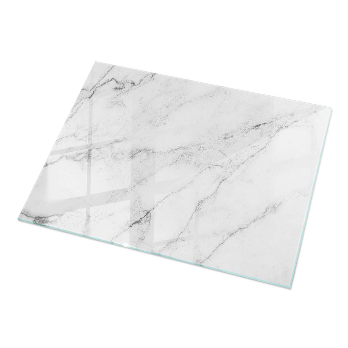 TISCHPLATTE 120x80 cm Marmorierte Oberfläche - Hellgrau, Glas (120/80/0.4cm) - TULUP