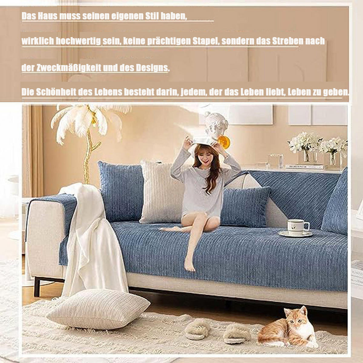 SOFAÜBERWURF Blau 1 Stück - Blau, Textil (70/150cm) - OBOSOE