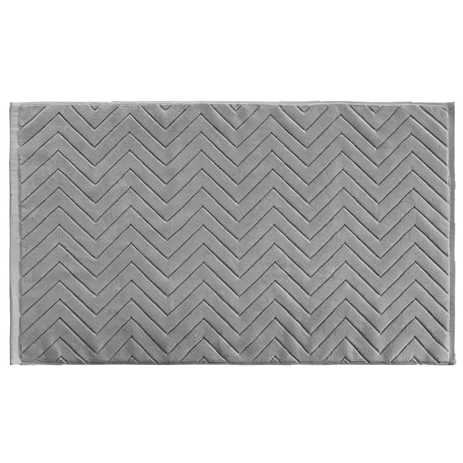 BADEMATTE rutschfest mit Memory-Schaum (Grau) - Grau, Textil (50/80cm) - Intirilife