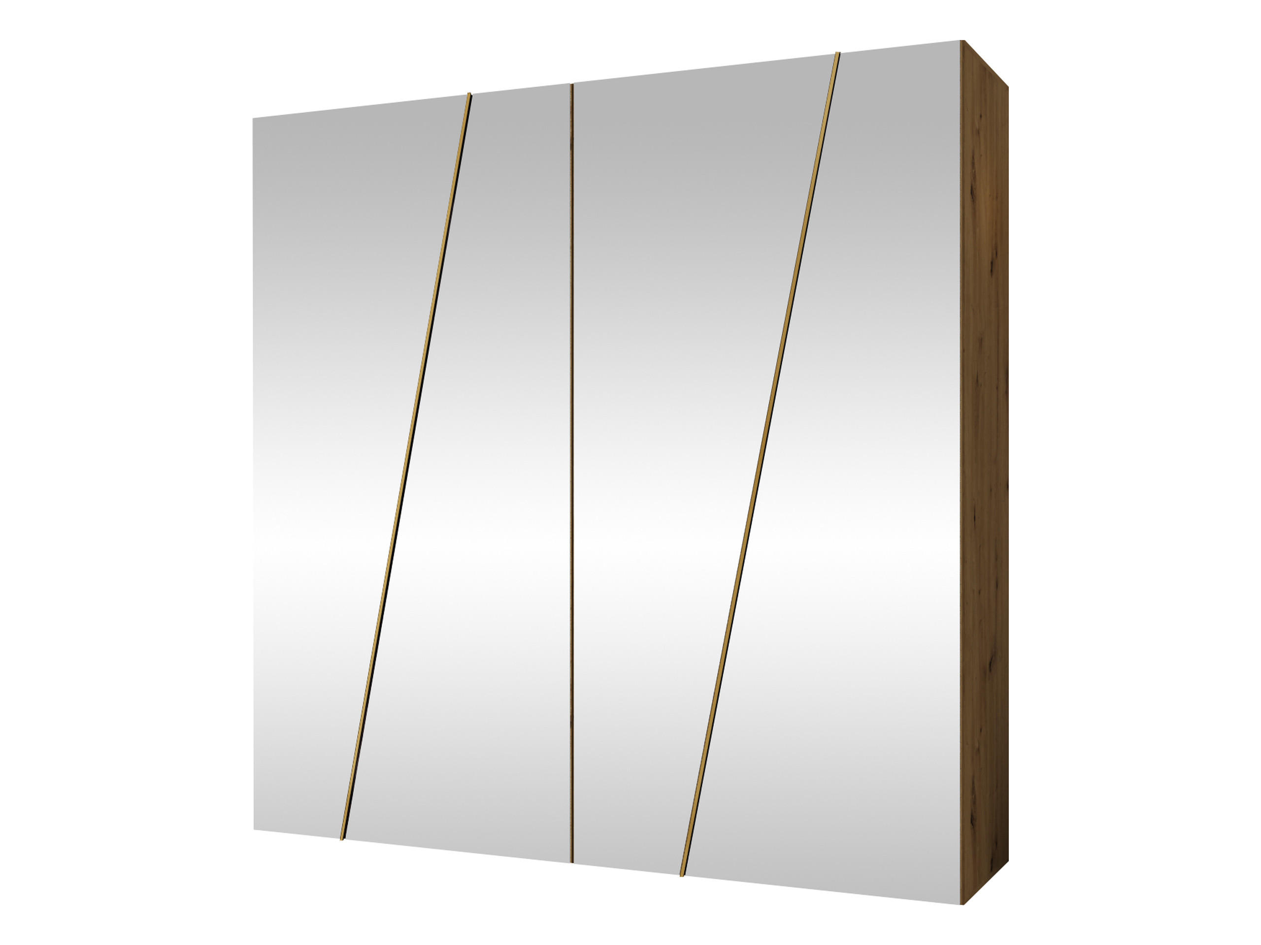 DREHTÜRENSCHRANK Zen 4L 200 cm - Goldfarben/Schwarz, Holzwerkstoff/Kunststoff (200/202/50cm) - MIRJAN24