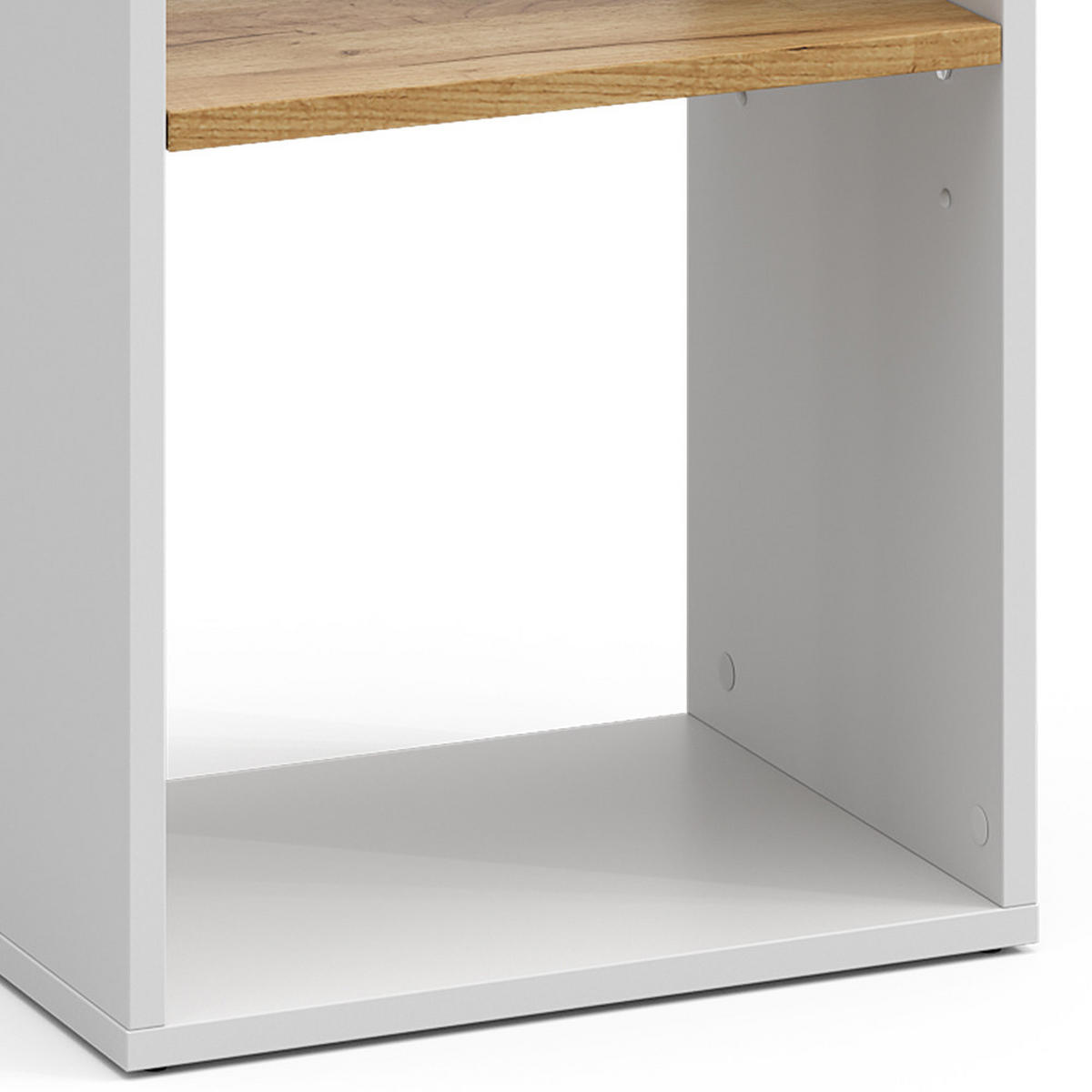 BÜCHERREGAL Tomy Weiß/Goldkraft Eiche 40 x 74 cm mit 2 offenen Fächern - Honigeiche/Weiß, Holzwerkstoff (40/74/30cm) - Vicco