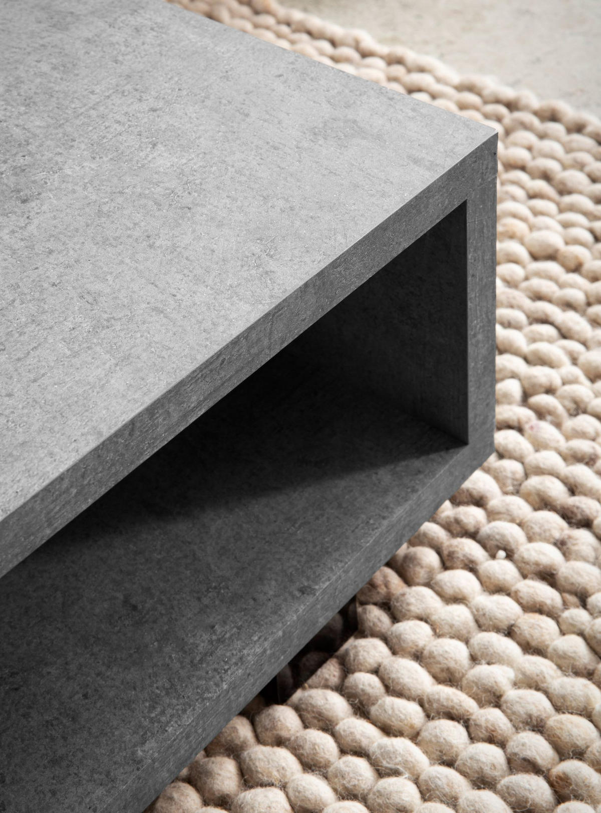 COUCHTISCH in Stein-Optik Modern mit Stauraum Rechteckig Schlicht, Grau 100x50x25 cm - Schwarz/Grau, Kunststoff (50/100/25cm) - KADIMA DESIGN