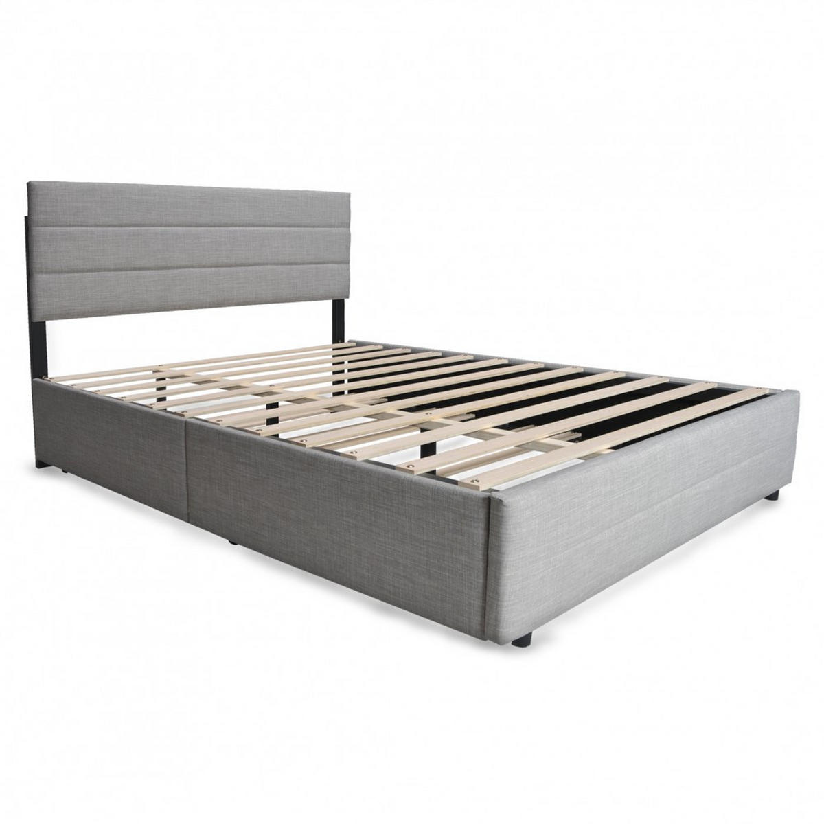 BETT mit Schubladen und Bett-Schublade/ Bett PALERMO 140x200- Hellgrau - Grau, Holzwerkstoff (140/190cm) - Weber Industries