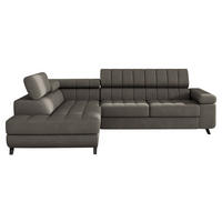ECKSOFA Nord, Seite: Links - Schwarz/Braun, Holz/Textil (264/203cm) - MIRJAN24