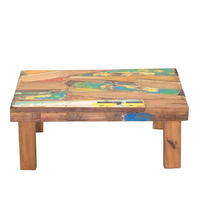BEISTELLTISCH Mix Recyclingholz massiv natur-bunt - Naturfarben, Holz (45/61/23cm) - CREEDWOOD