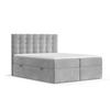 BOXBETT Sansa Grau 180/200 cm mit Taschenmatratze und Topper - Schwarz/Grau, Holz/Holzwerkstoff (180/200cm) - Maison de Reve