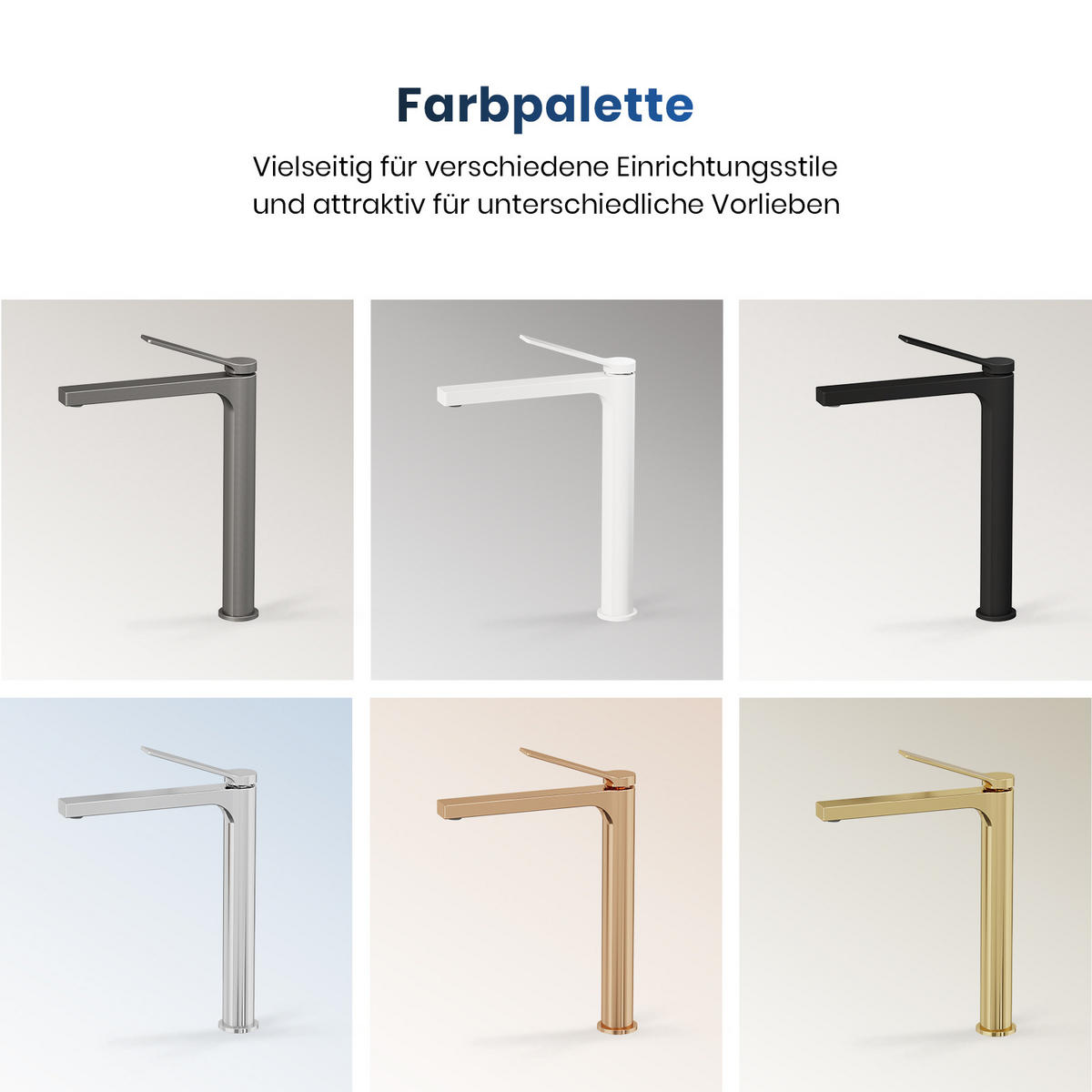 WASCHTISCHARMATUR mit Zertifiziertem Filterelement Verchromt Hoher Stil - Chromfarben, Metall (23.3/4.6/33.5cm) - EMKE