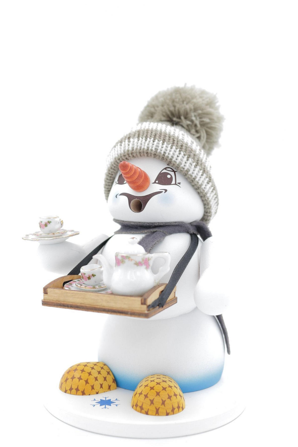 RAUCHFIGUR Schneemann Weiß Bauchladen 19 cm - Multicolor, Holz (15/19/0.1cm)