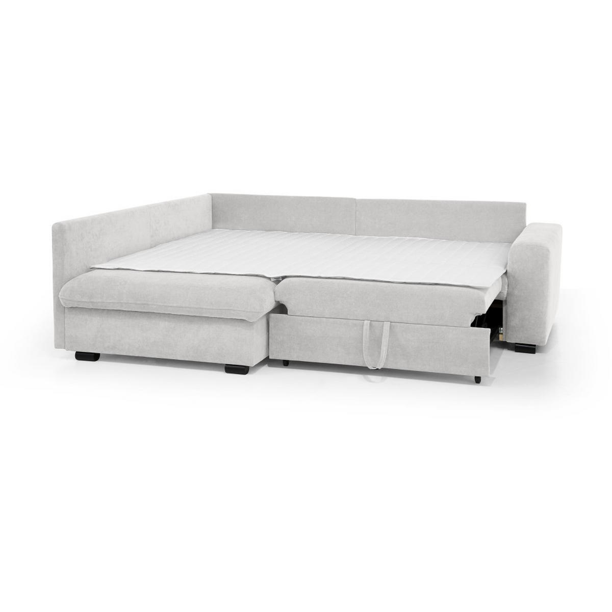 ECKSCHLAFSOFA Ramo mit Bettkasten, Topper gratis, Beige, links - Beige/Schwarz, Textil (229/190cm) - Beautysofa