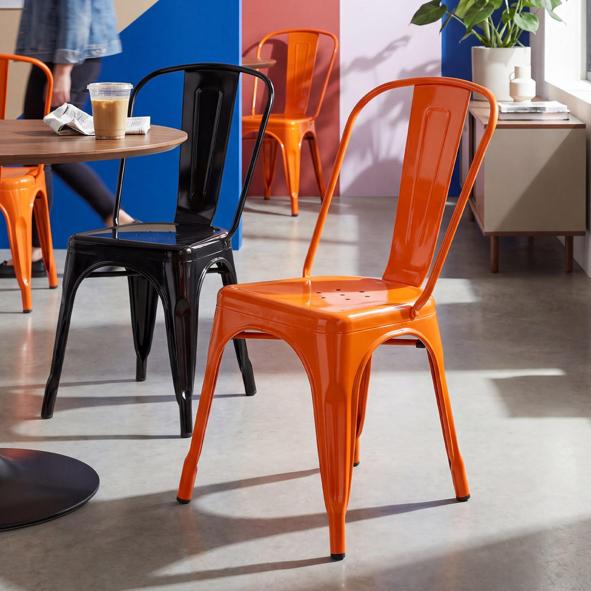 BESUCHERSTUHL Metall Orange - Orange, Metall (44/89/48cm) - CLP
