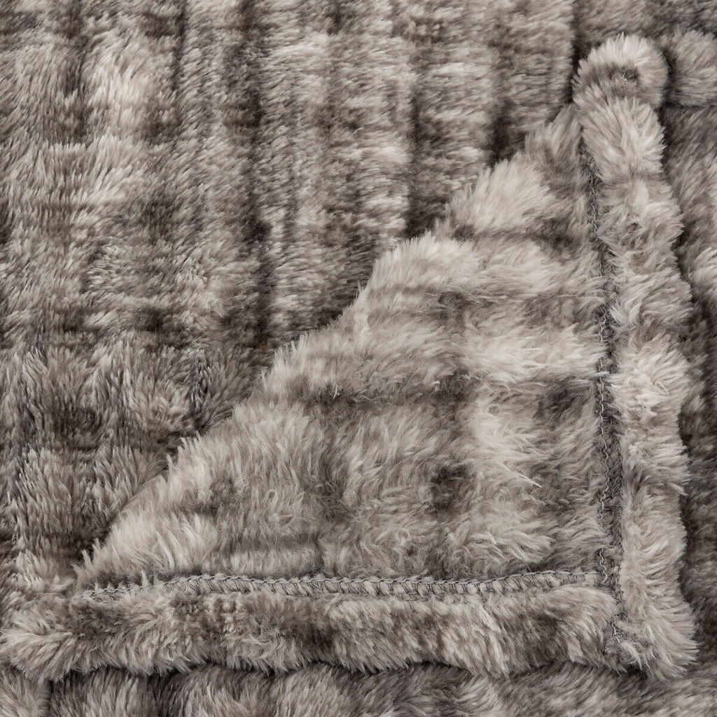 Thumbnail - Atmosphera Createur d´interieur Fleecedecke, Grau, Textil, 1x125 cm, Wohntextilien, Decken, Fleecedecken