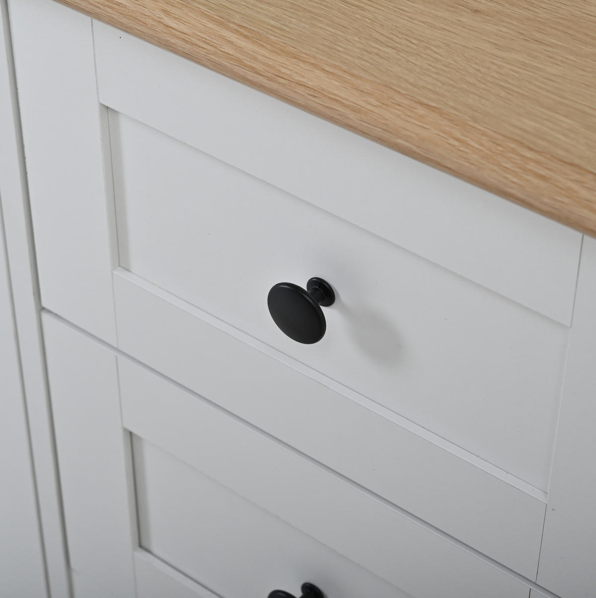 SIDEBOARD 150/40/75 cm Weiß und Holzton aus MDF mit LED-Beleuchtung - Weiß, Holzwerkstoff (40/75/150cm) - OKMYHOME