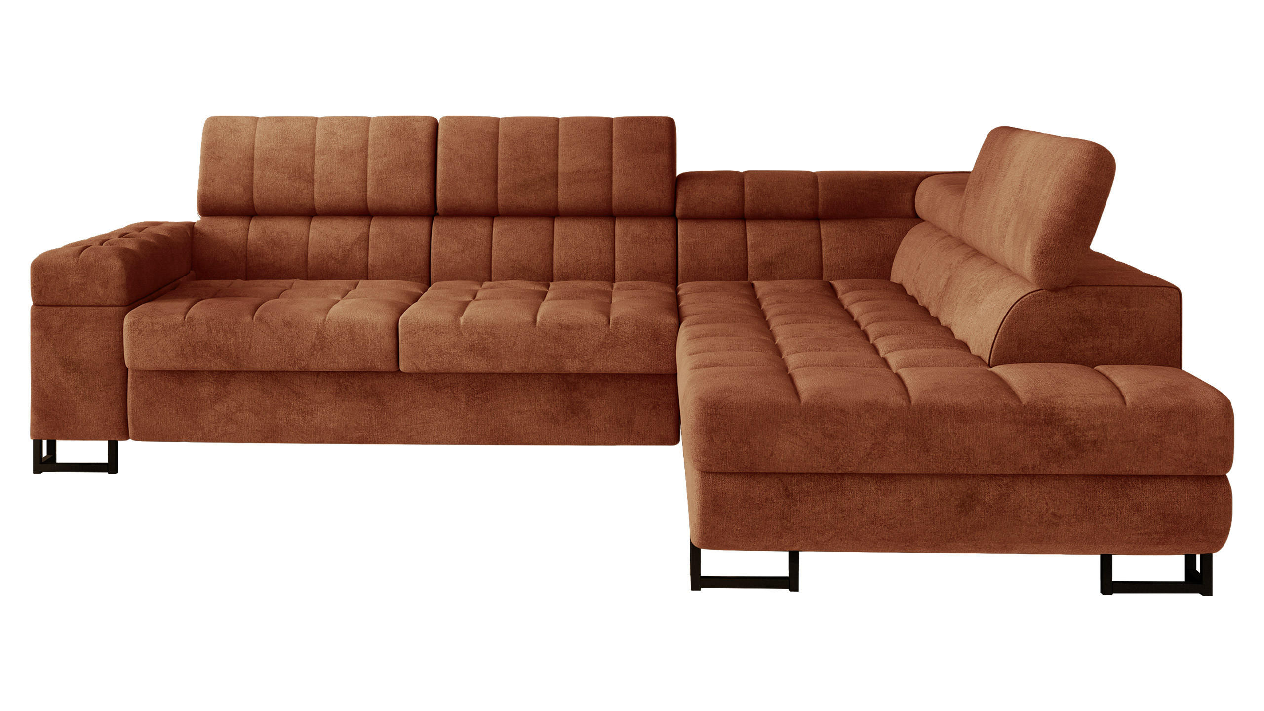 ECKSOFA Laris, Seite: Rechts - Schwarz/Bronzefarben, Holz/Textil (271/203cm) - MIRJAN24