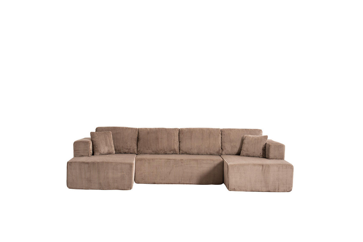 WOHNLANDSCHAFT DE-34974 modular mit Liegestuhl Braun - Braun, Textil (156/88/332cm) - ComfortXL