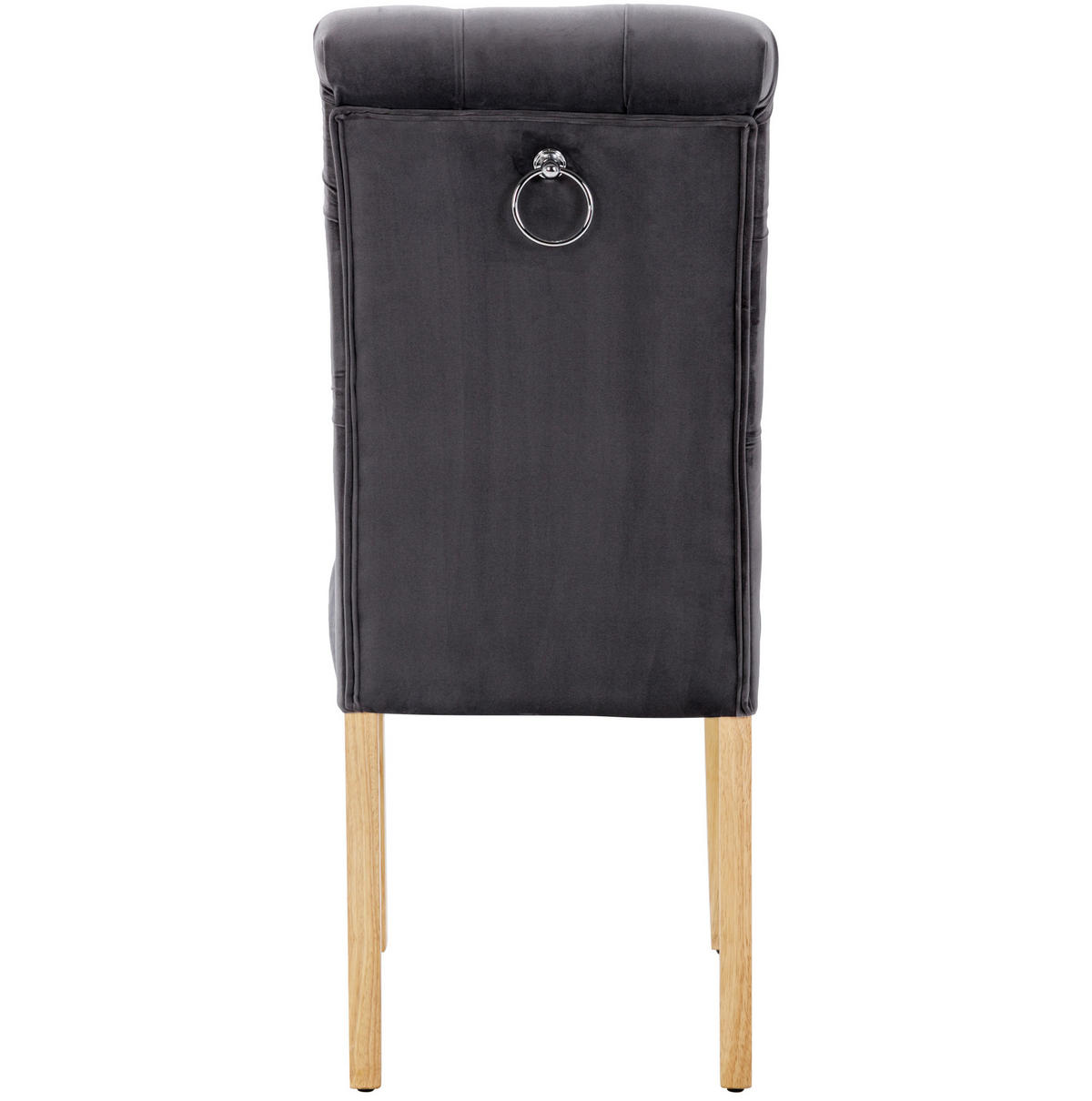 ESSZIMMERSTUHL 2er-Set Samt Grau mit Eichenbeinen - Grau, Metall (43/100/63cm) - Meubliv