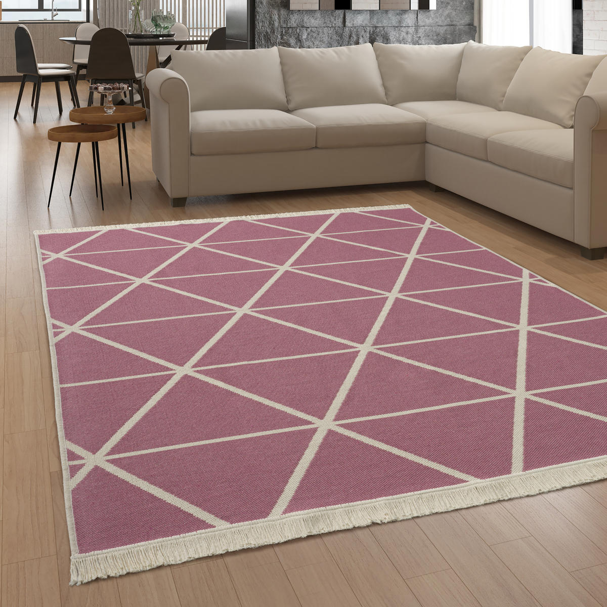 KURZFLORTEPPICH 80/150 cm Skandi 146 - Pink, Textil (80/150cm) - Paco Home