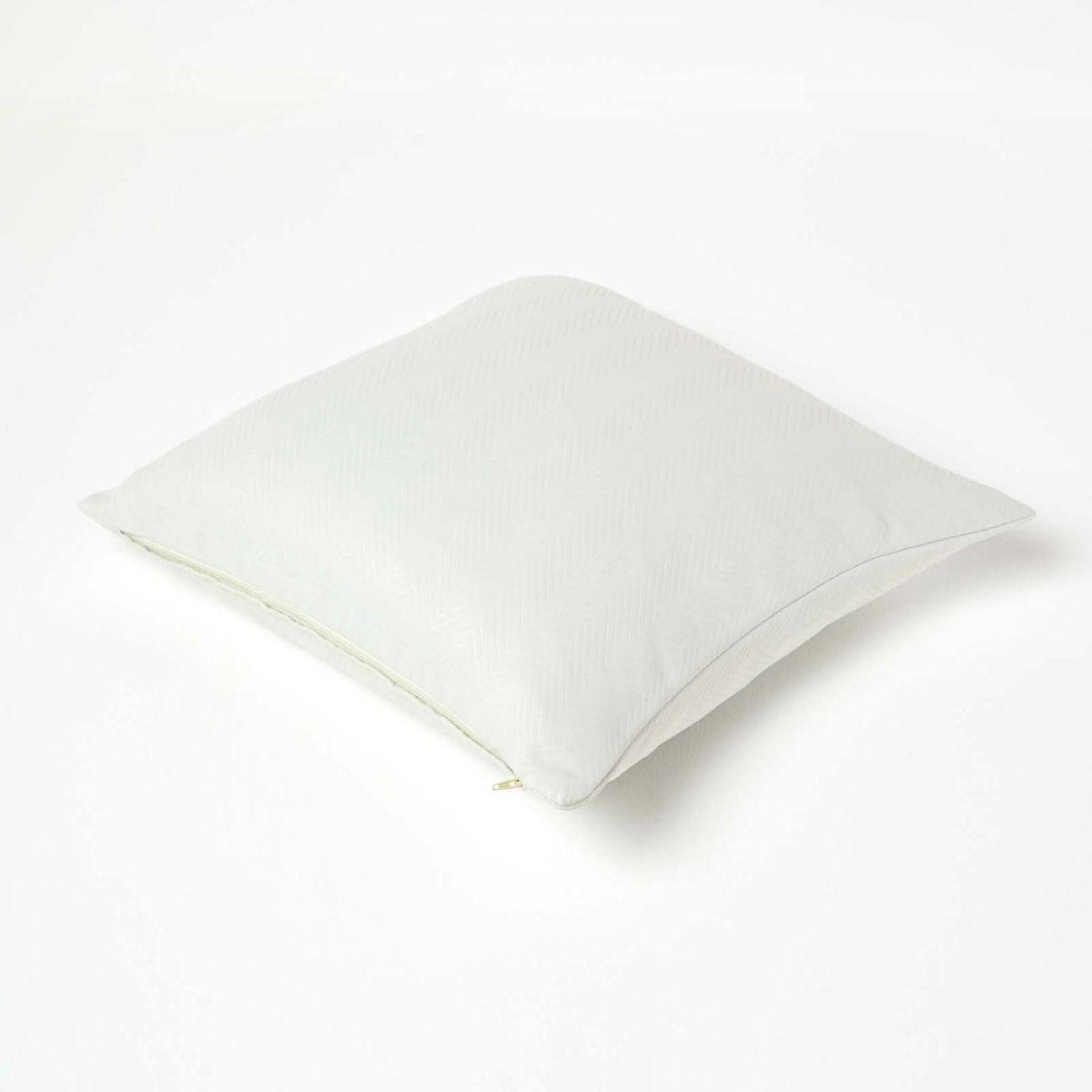 KISSENHÜLLE Fischgrät-Muster 45/45 cm - Creme, Textil (45/45cm) - Homescapes