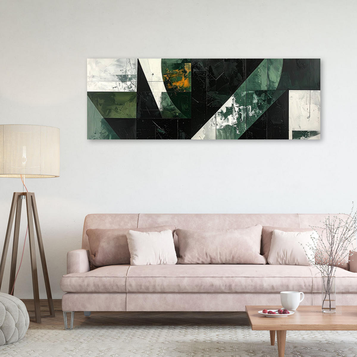 LEINWANDBILD 3D und geometrisch 150x50cm - Grün, Textil (150/50cm) - Feeby