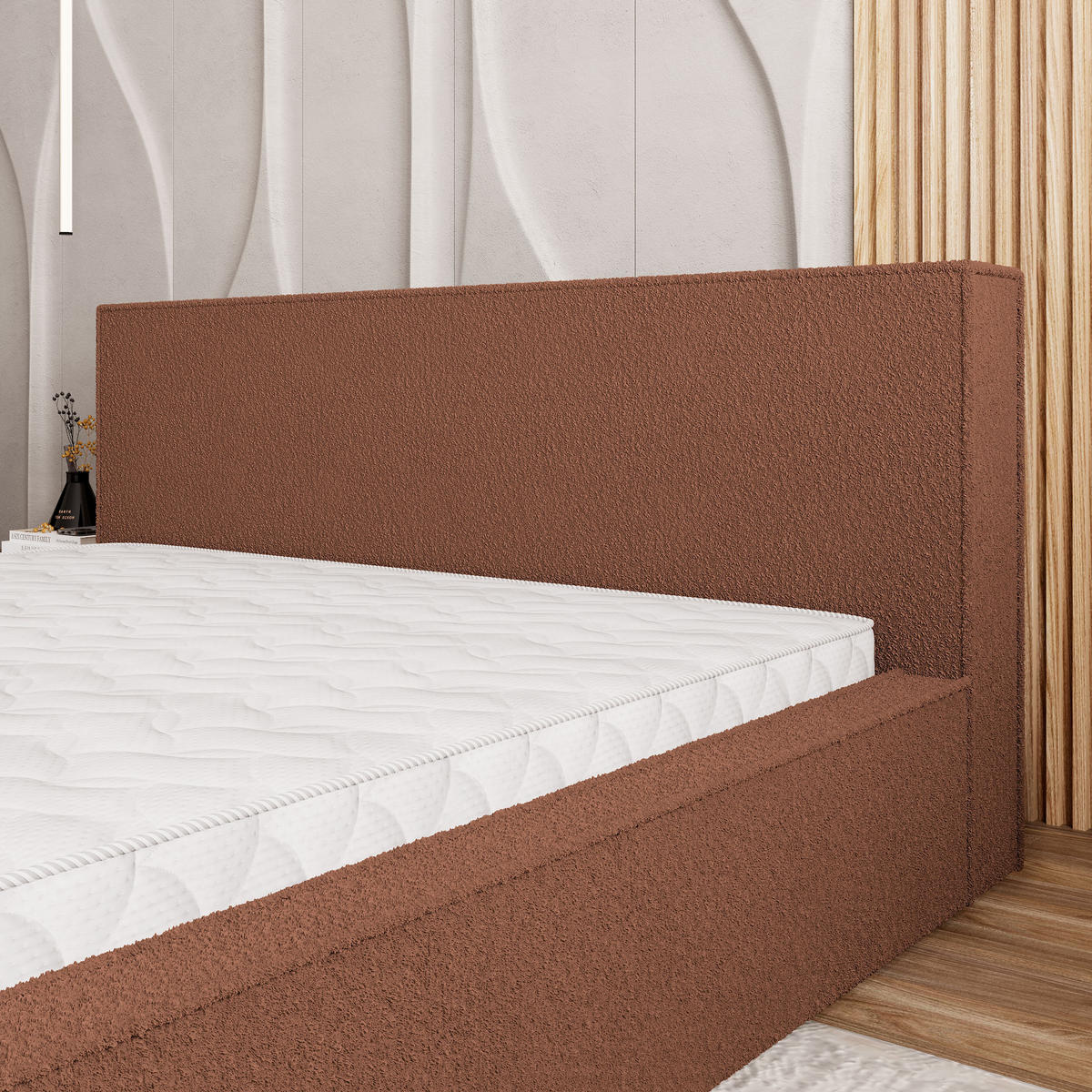 POLSTERBETT CELORA 140x200 cm mit Bettkästen - Kupferfarben - Kupferfarben, Holz (140/200cm) - MASSENO
