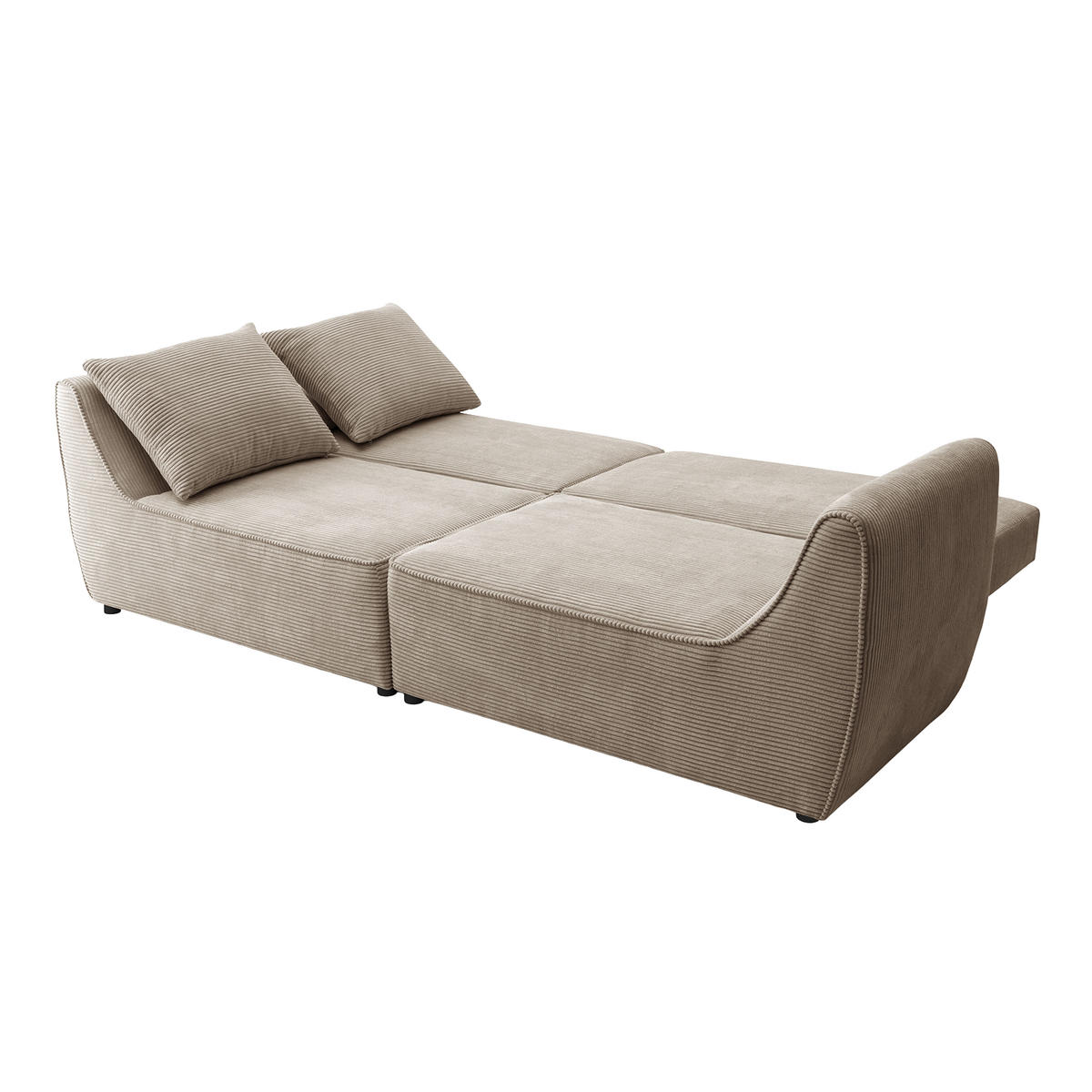 SOFA GRABO mit Schlaffunktion, Creme - Creme, Textil (260/75/145cm) - Fedve