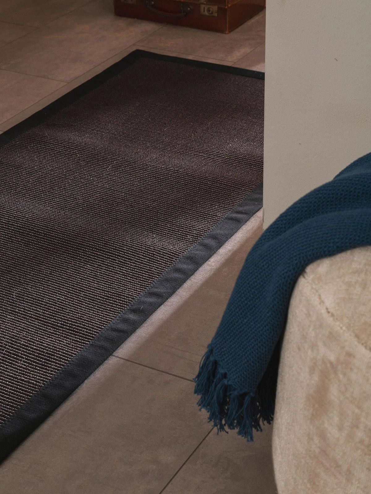 SISALTEPPICH Sana Schwarz 70x300 cm - Schwarz, Naturmaterialen/Kunststoff (70/1cm) - KUNSTLOFT