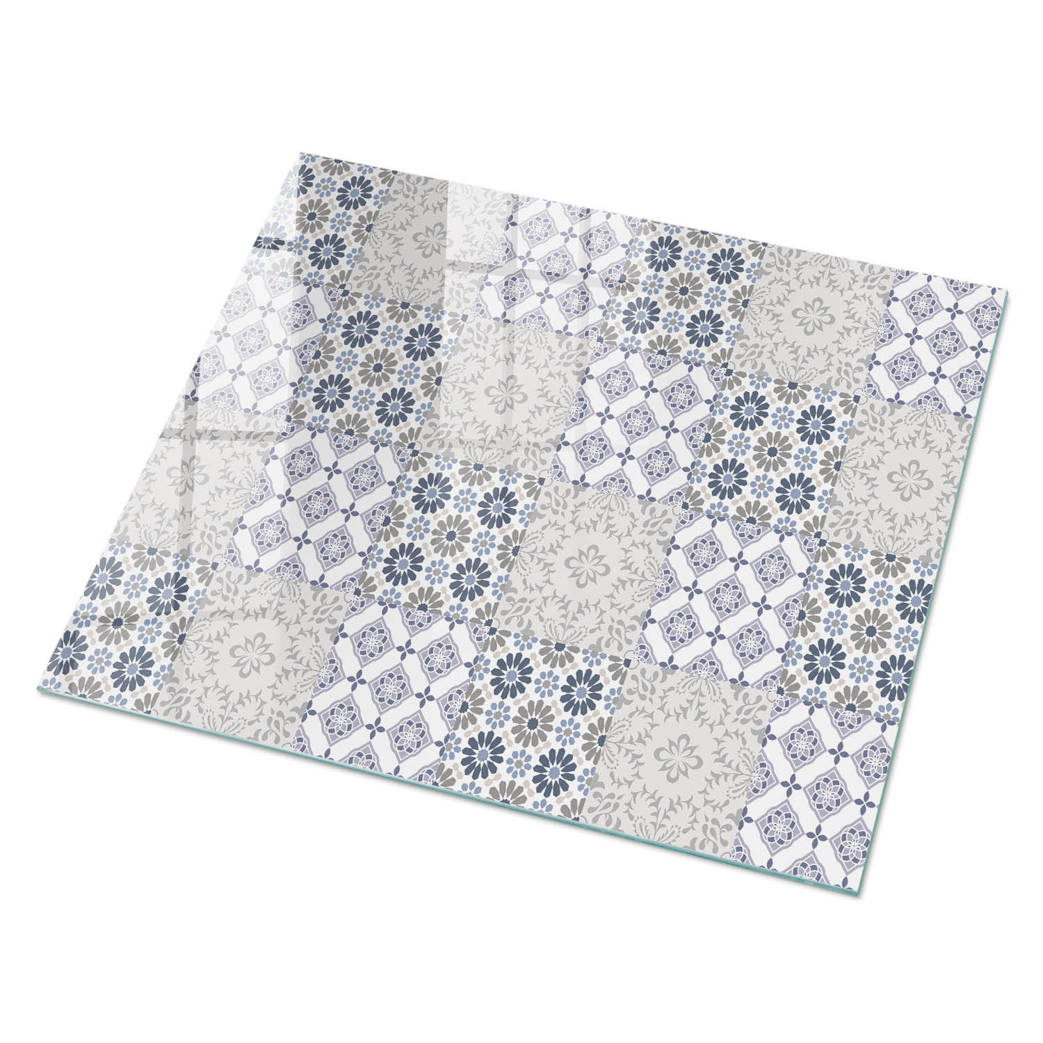 GLASPLATTE 80x60 cm – Blumensymmetrie - Beige, Glas (0.4/80/60cm) - ArtPrintCave