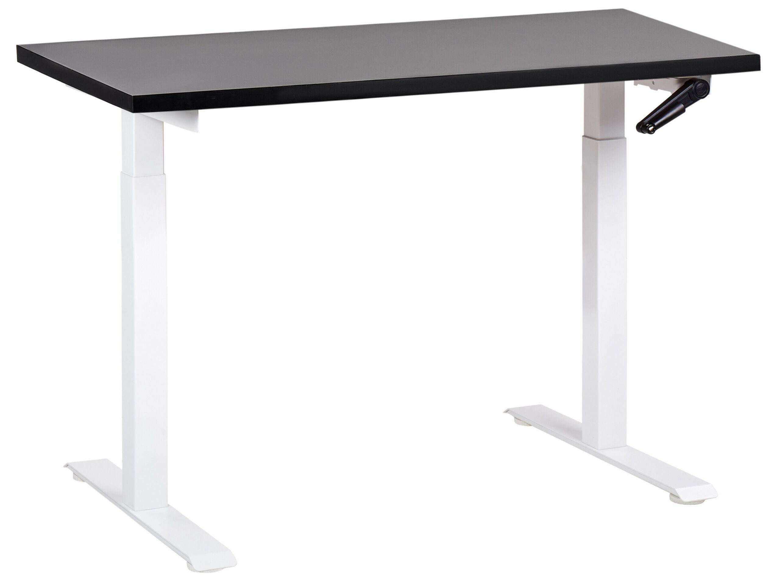SCHREIBTISCH schwarzweiß 120/72 cm manuell höhenverstellbar Destin III - Schwarz/Weiß, Holz (72/120/74cm) - Beliani