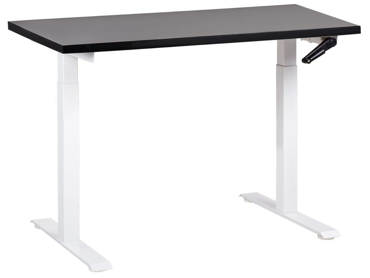 SCHREIBTISCH schwarzweiß 120/72 cm manuell höhenverstellbar Destin III - Schwarz/Weiß, Holz (72/120/74cm) - Beliani