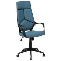 BÜROSTUHL Polyester Blau Delight - Blau, Kunststoff/Textil (64/116/64cm) - Beliani