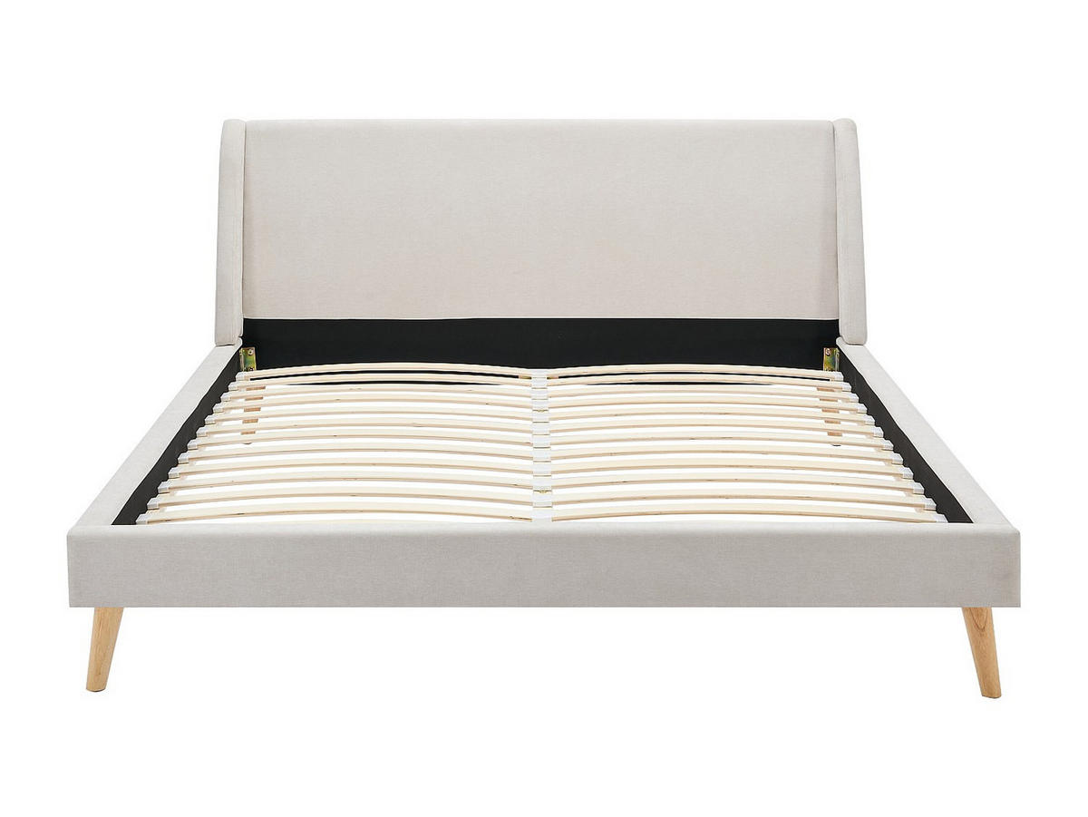 BETTRAHMEN - 2 Personen - stoff - beige Benedicte - Weiß, Textil (160/200cm) - Vente-Unique